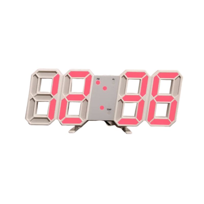 שעון מעורר דיגיטלי שולחני ורוד